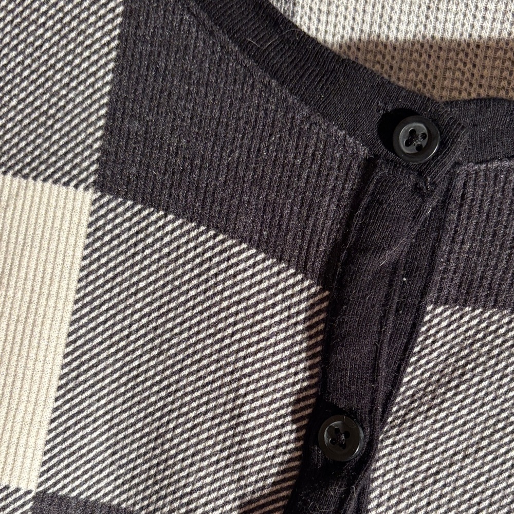 Old Navy Black and White Buffalo Check Women's One-Piece Pajama Romper - Picture 3 of 10